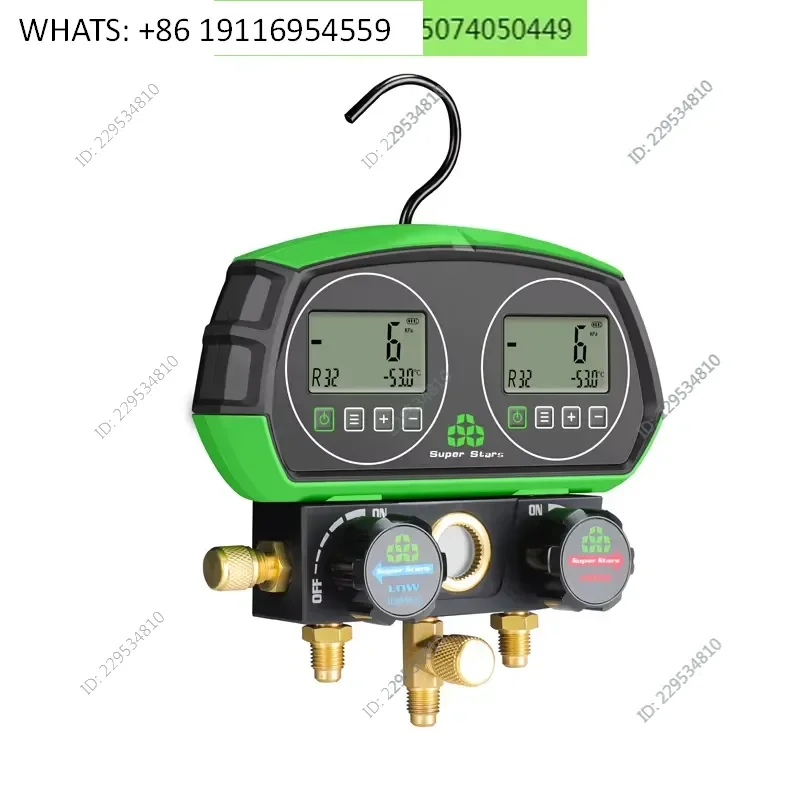 for Refrigeration Digital Display Liquid Gauge Head Digital LCD Air Conditioner Refrigerant Pressure Gauge