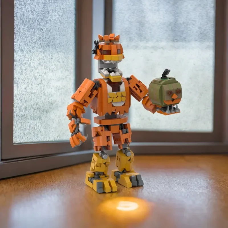 

774 Pieces Model Building Blocks Set – Jack-o-Chica From FNAF 4 – Halloween Edition Animatronic Diorama