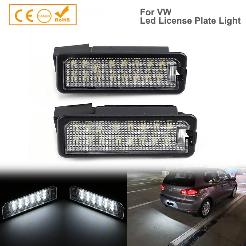 

2x 12V 6000K LED license Plate Light Lamp For VW CC Polo 6R Golf MK7 Passat Amarok OEM 1K8943021 1J6943021B 7L6943021 3C5943021