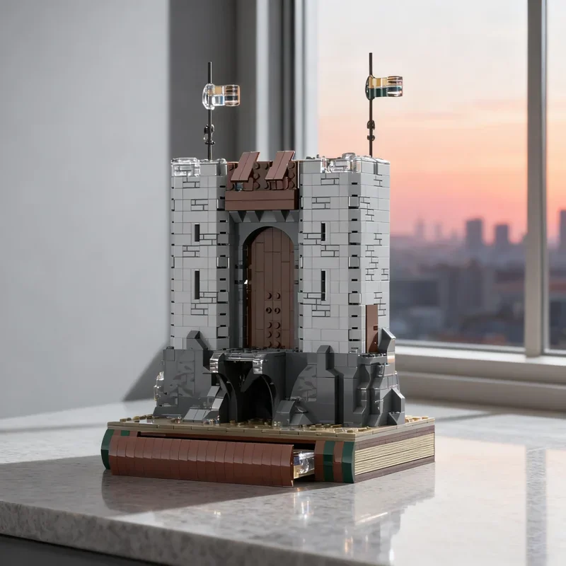 1136 Stück MOC Gate Helms Deep Hobbit And Lord Modell Weihnachtsgeschenke Bauspielzeug Blöcke Architektur Montieren Sie die Idee Ziegel Kinder