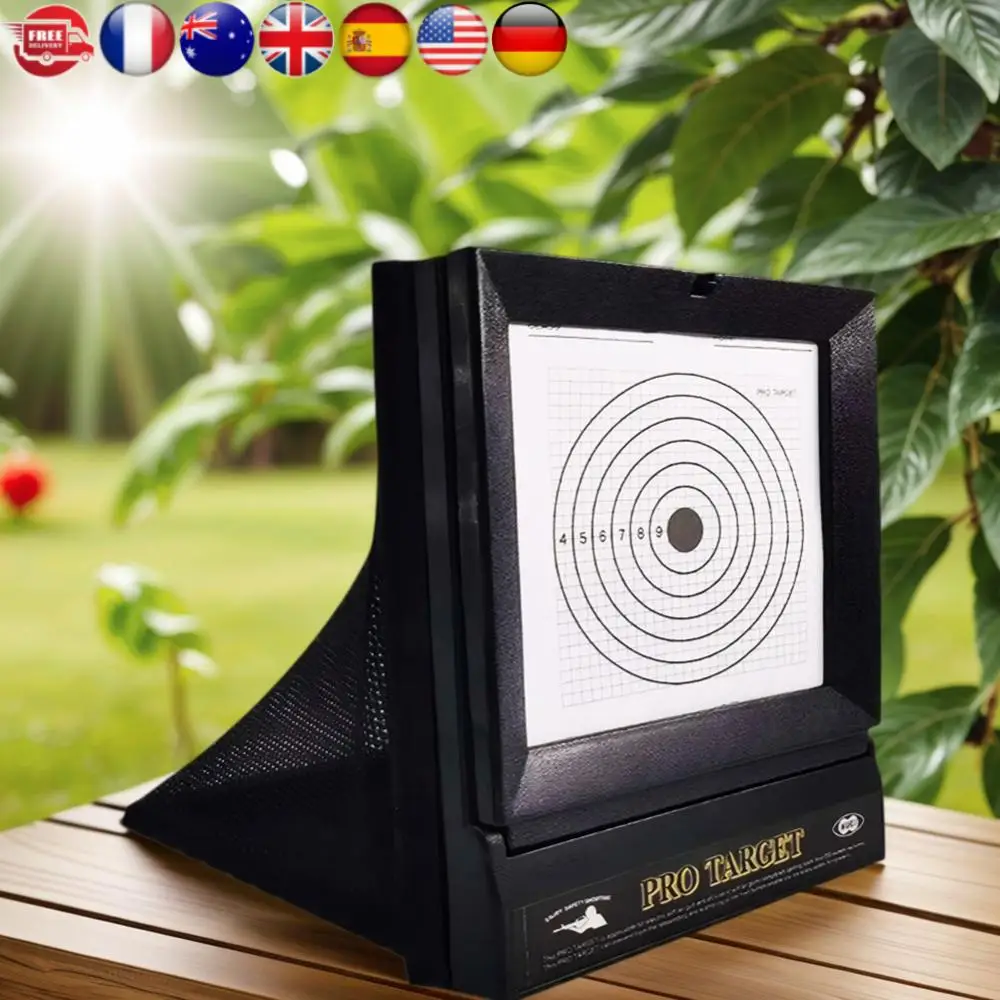 Portable Gun Targets Includes 10pcs Replaceable Paper Gun Trap Target Gun Target Case Pellet Trap for Backyard Shooting Practice