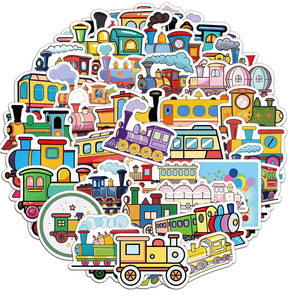 56PCS Original Small Train Graffiti Stickers Reward Stickers DIY Mobile Luggage Stickers Waterproof