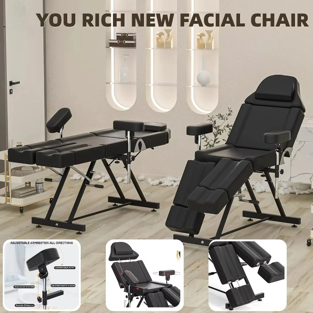 Folding Massage Chair Electric Salon Table Aesthetic Stretchers Artificial Leather Tattoo Furniture Camillas Para Lashista