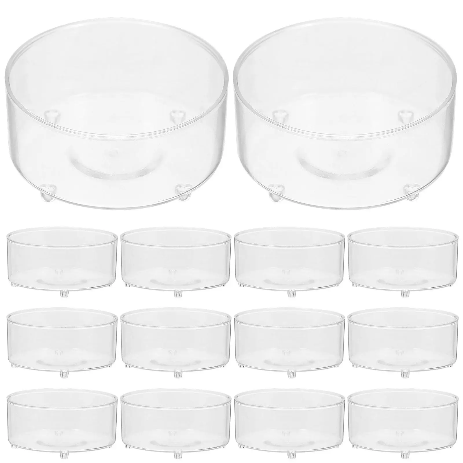100 Pcs Multifunction Holders Candles Containers Round Transparent Cup Bulk
