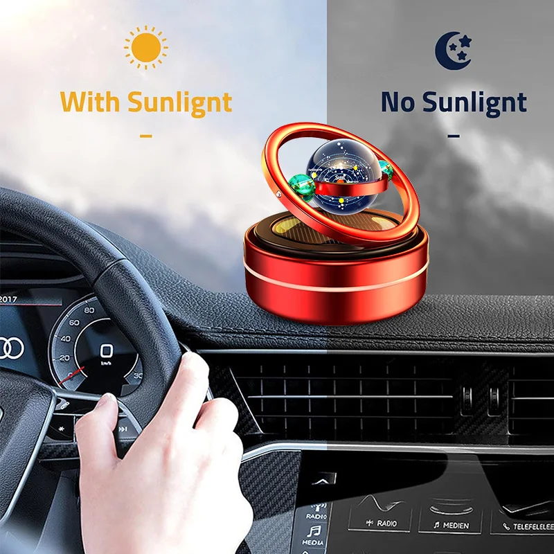 Eco-friendly car air freshener Solar automatic rotary essential oil diffuser dashboard decoration fresh scent