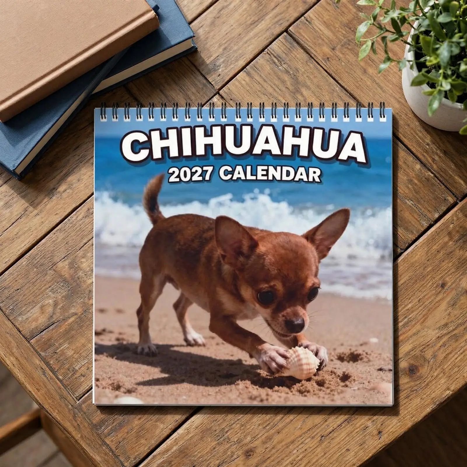 2027 Wall Calendar Dog Theme 12 Months Schedule Planner Spiral Bound Hanging Calendar For Home Office Decor Animal Lover Gift