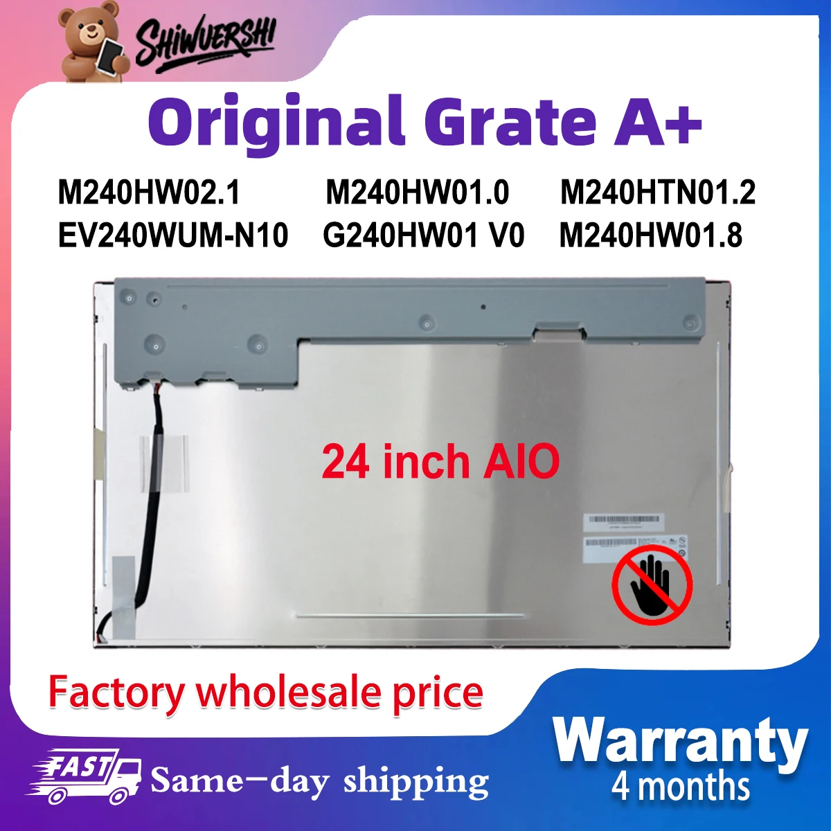 

Original New A+ 24'' Lcd Glass Screen M240HW02.1 M240HW01.0 M240HTN01.2 EV240WUM N10 G240HW01 V0 M240HW01.8