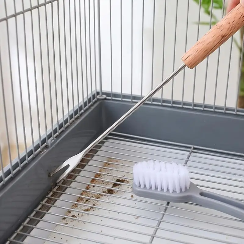Pet Bird Cage Cleaning Tool Set, 8 Piece Care Set with Pick, Wire Brush, Tray Brush and Fine Detail Brushes for Routine Pet Cage