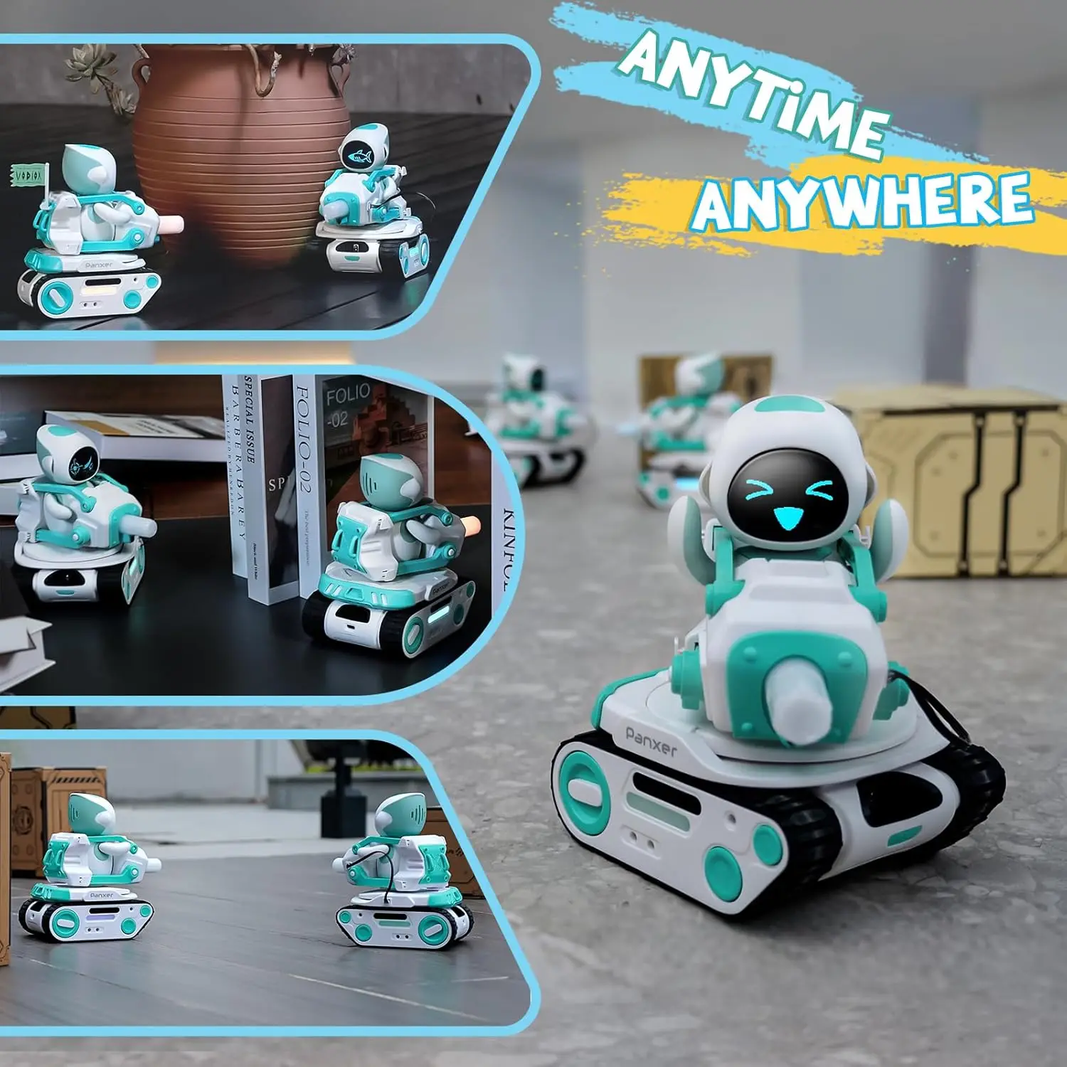 Panxer - RC Battle Tank For Eilik Robot Crawler Car Toys With LED Lights Single And Multi-Player Play Mode