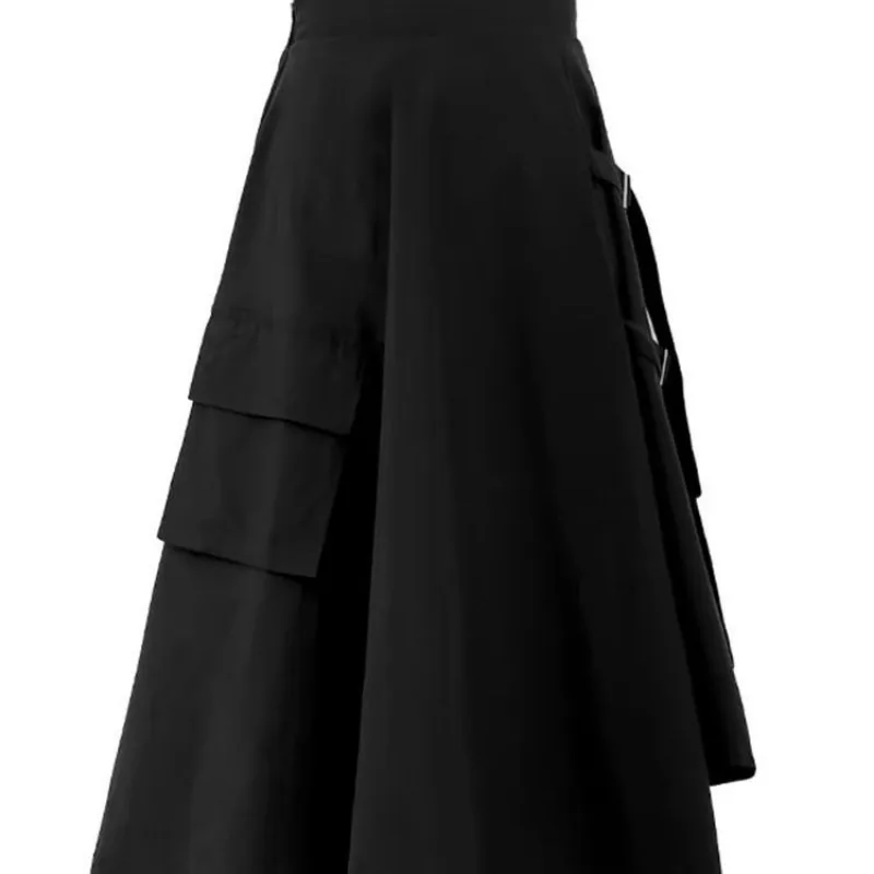 Women's Summer Letter Shirring T-Shirts Cargo Skirts Two Piece Suits 2025 New Lady Fashion Cool Safari Style Top Black Skirt Set