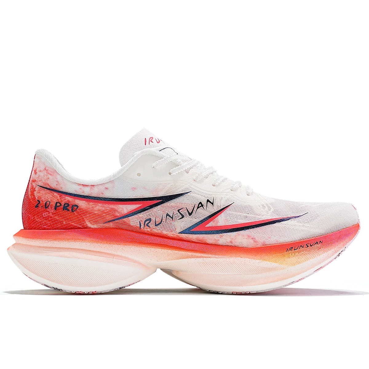 IRUNSVAN Full Palm Innovative Carbon Plate Board Double Knitting Breathable Dual Density Light Weight Fashion Sport Running Shoe