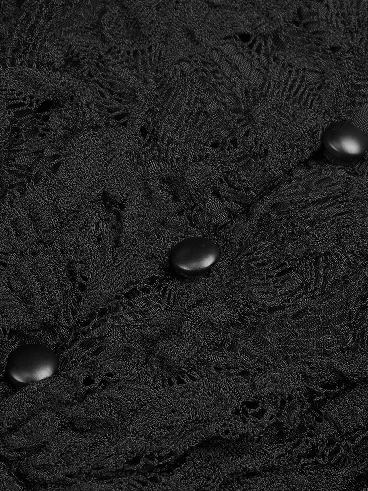 VC soirée mystérieuse Glamour noir dentelle profonde V pure manches longues robe Maxi mode Sexy robe de soirée