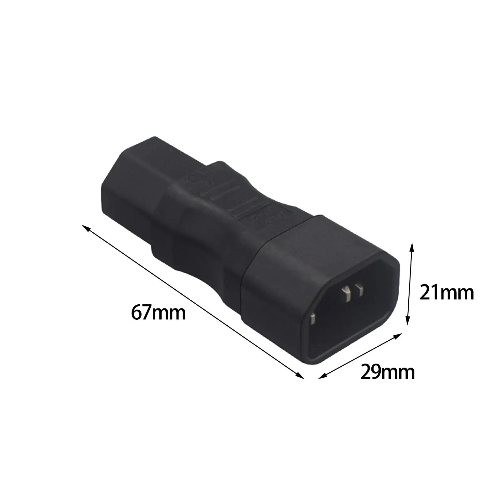 Male to Female Straight IEC 320 C14 to C15 AC Adapter Converter with Pure Copper Core Low Resistance for Rack Enclosure Use