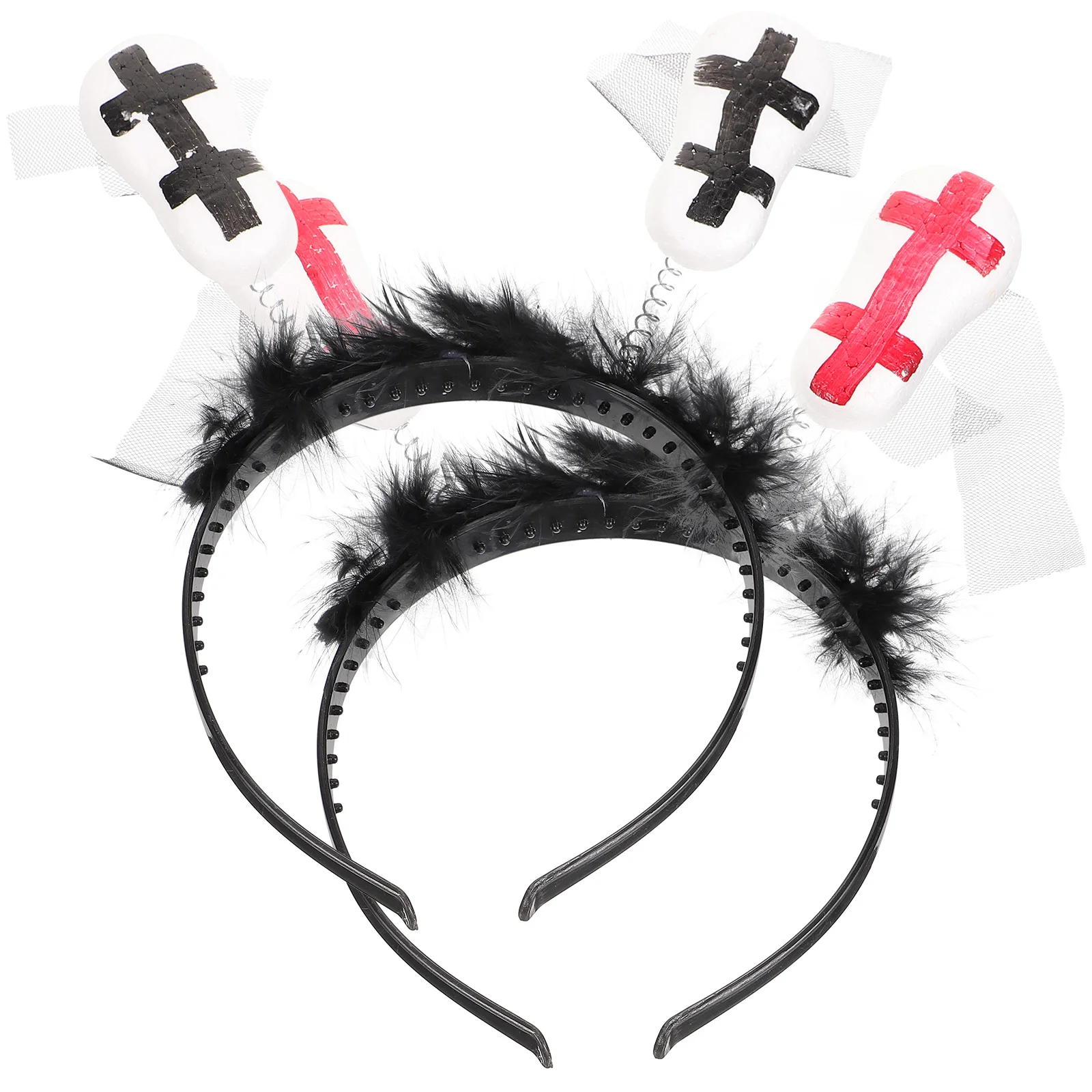 

2 Pcs Party Children's Accessories Cosplay Headband Bands Make up Halloween Hair Plastic Tombstone for