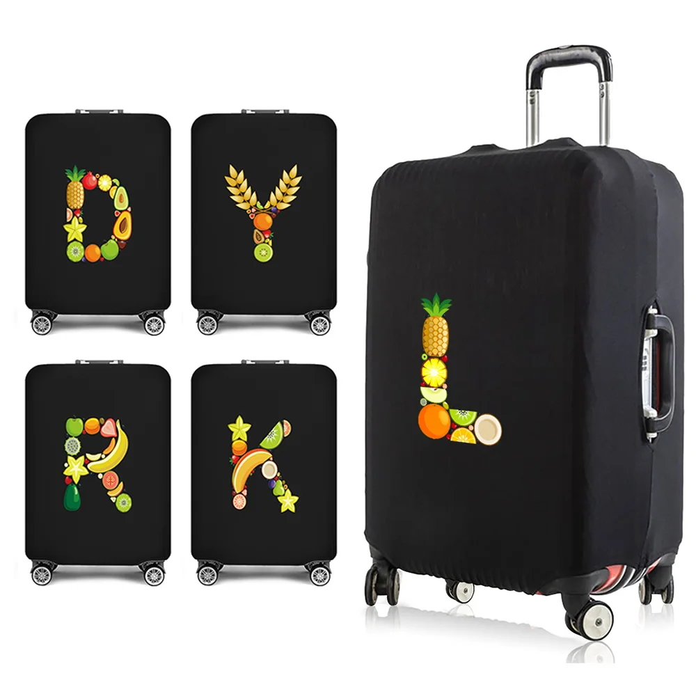 

Travel Essentials Suitcase Cover Fruit Letters Print for 18-32 Inch Traveling Accessories Bags Trolley Luggage Protective Case