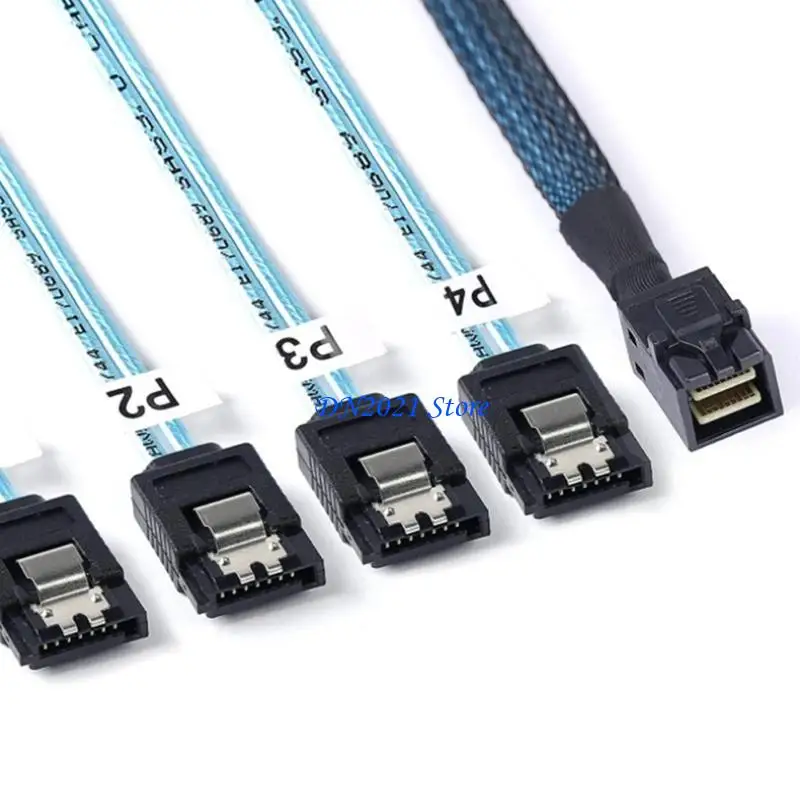 F3KE SFF-8643 to 4 Port 7Pin Breakouts Cable SFF8643 to 7 Pin Power Adapter Cable Data Transmission Cable for PC Servers