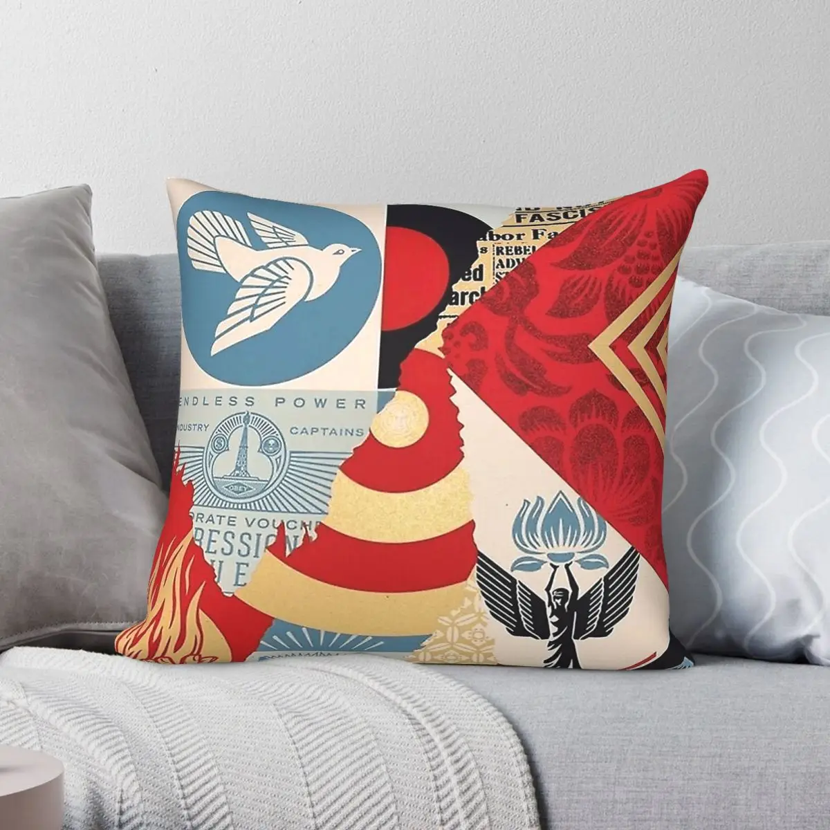 Shepard Fairey Future Is Unwritten Square Pillowcase Polyester Linen Velvet Printed Decorative Pillow Case Room Cushion Cover