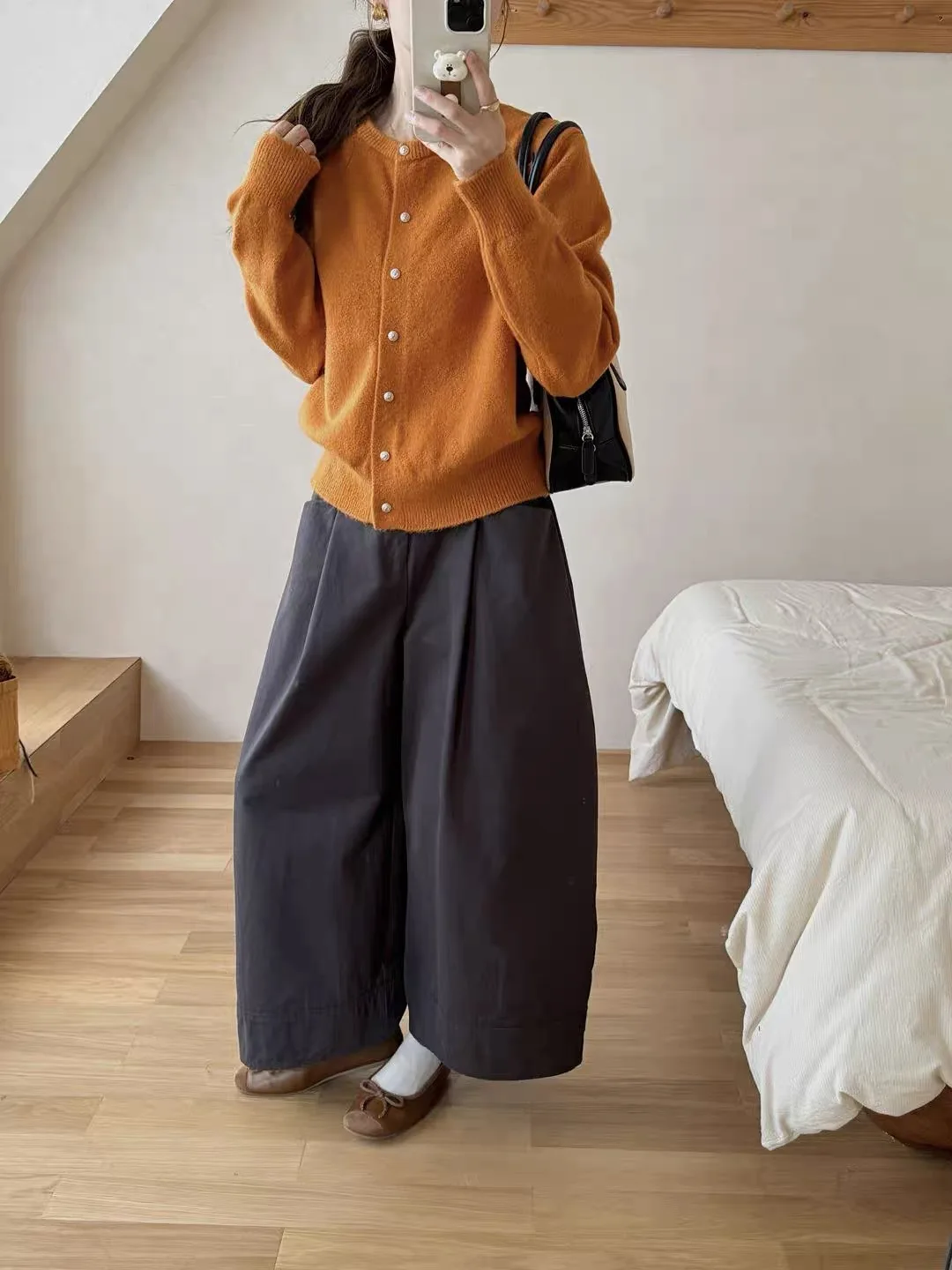 

Вязаный кардиган Ele ort с тонкими серебряными пуговицами, повседневный круглый корейский женский топ с застежкой на талии