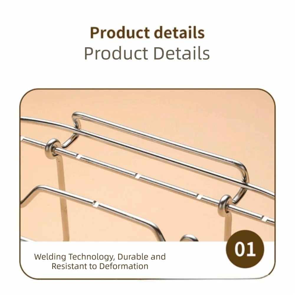 304 Stainless Steel Air Fryer Rack Silver Multi-functional Air Fryer Holder Air Fryer Accessories DIY Bakeware Grill Rack Dining