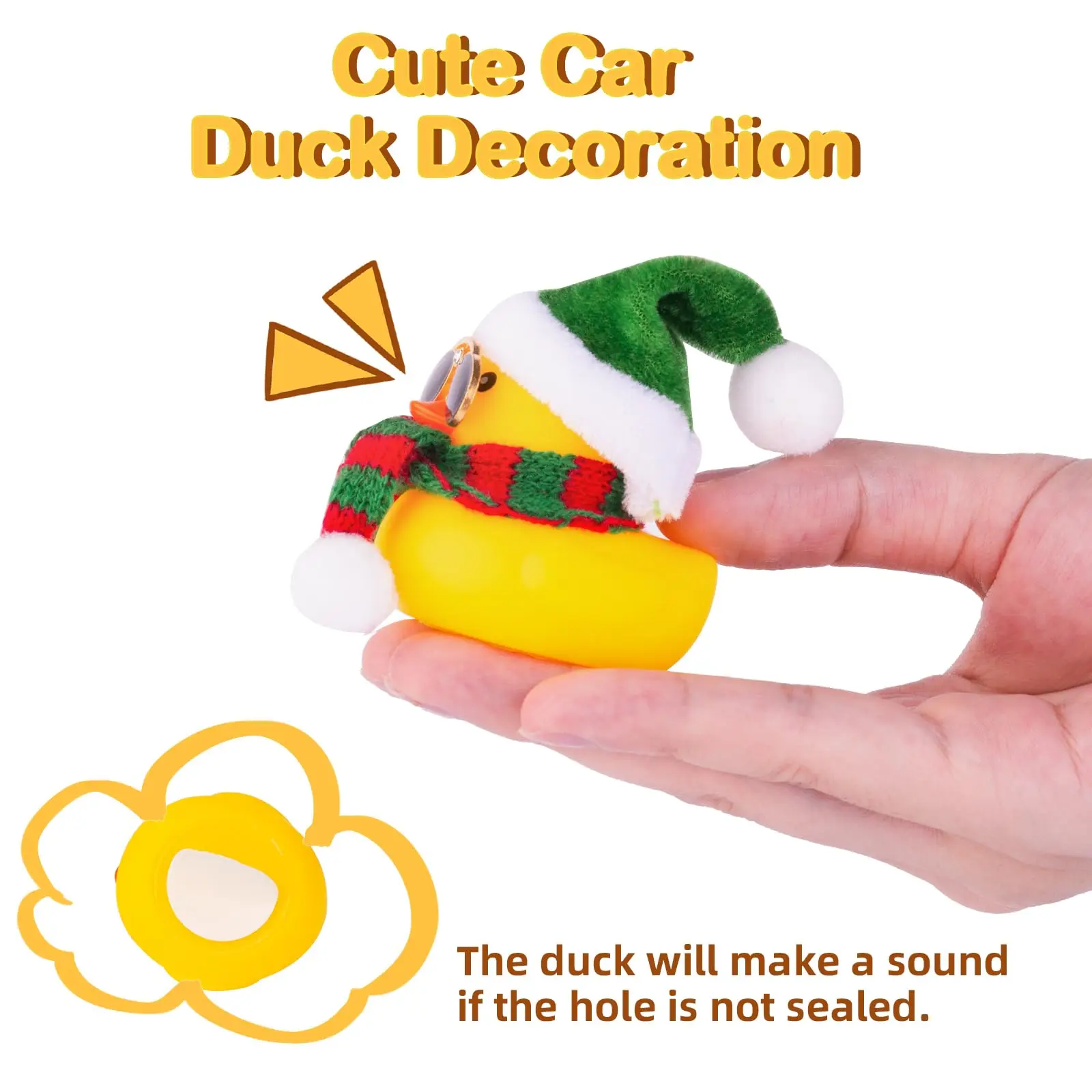 Christmas Rubber Duck Car Duck Ornaments Yellow Duck Car Dashboard Decorations for Christmas Decor and Home Decoration