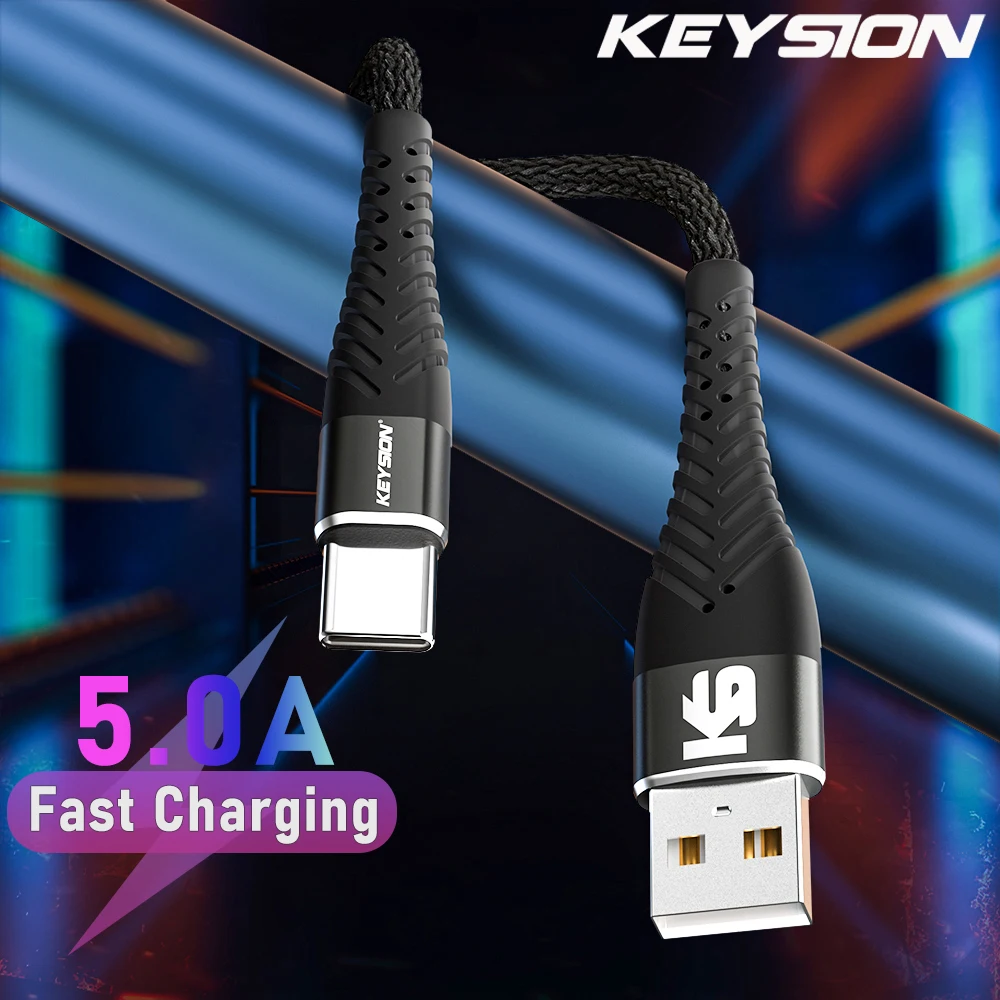 

KEYSION 5A 2m USB Type C Cable Micro USB Fast Charging Mobile Phone Android Charger Type-C Data Cord For Samsung A53 Xiaomi 11T