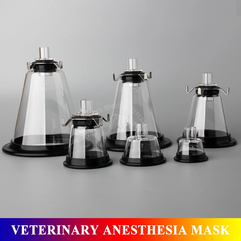 Inhalation Anesthesia Mask for Animal Pet Dog Cat Bird Pig Rat 6 Size Veterinary Anesthesia Masks