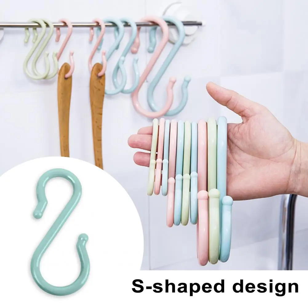 Wall Storage Hooks Scratch-proof Hook Durable S-shaped Hook Set for Easy Installation Multi-functional Utensils Towel Clothing
