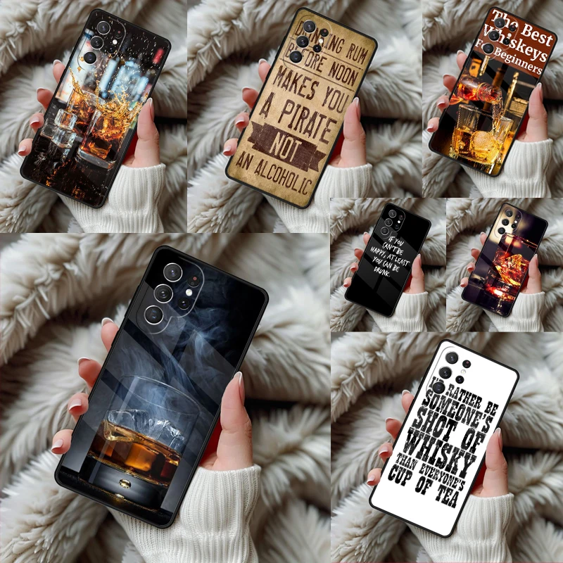 COOL WHISKY QUOTE Phone Case For Samsung Galaxy S24 S25 S26 Ultra S22 S23 Plus S21 S20 FE Note10 TPU Cover