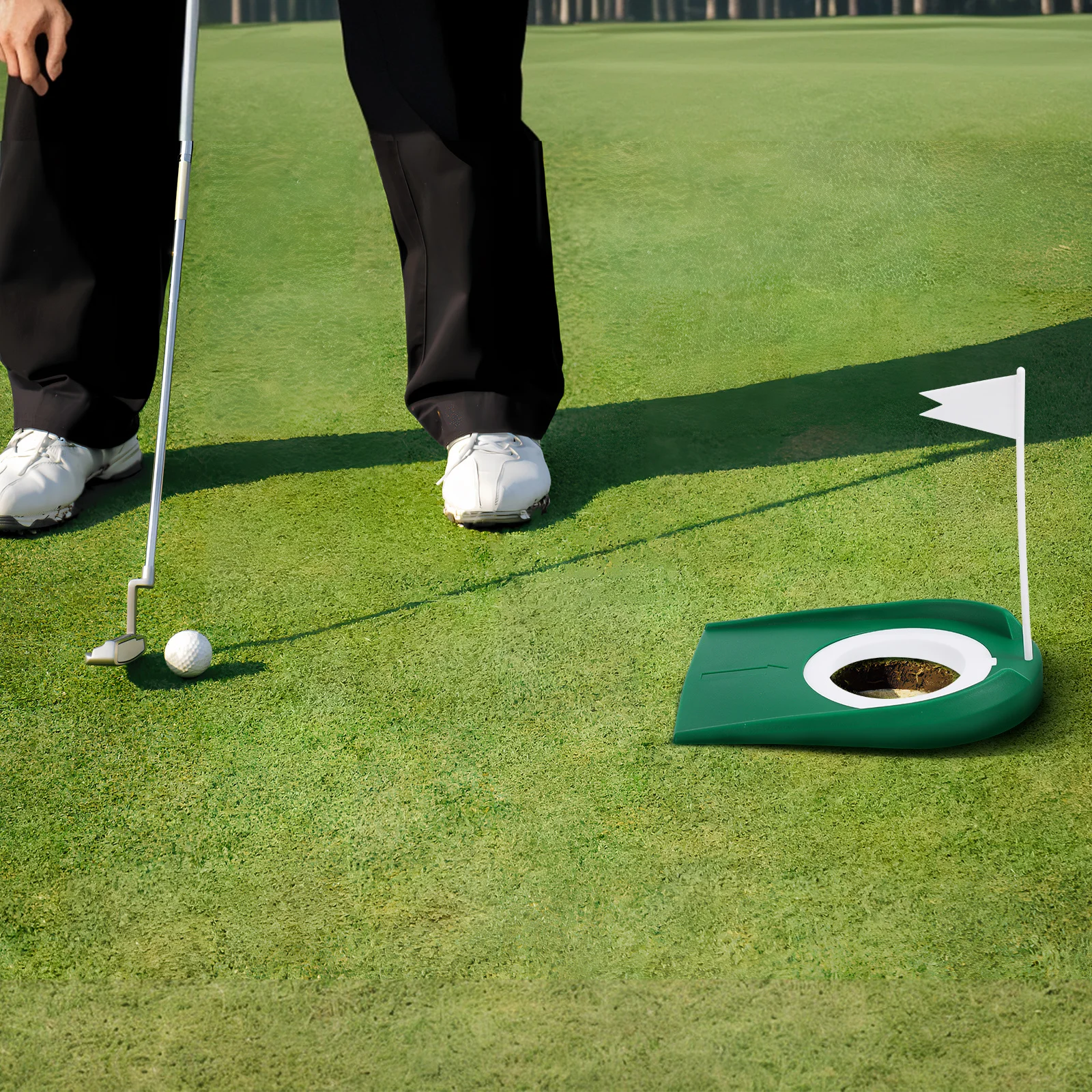 2 قطعة أكواب وضع الجولف مع أعلام ممارسة داخلية أداة تدريب قابلة للفصل للوضع الدقيق كوب بلاستك قوي لون نابض بالحياة