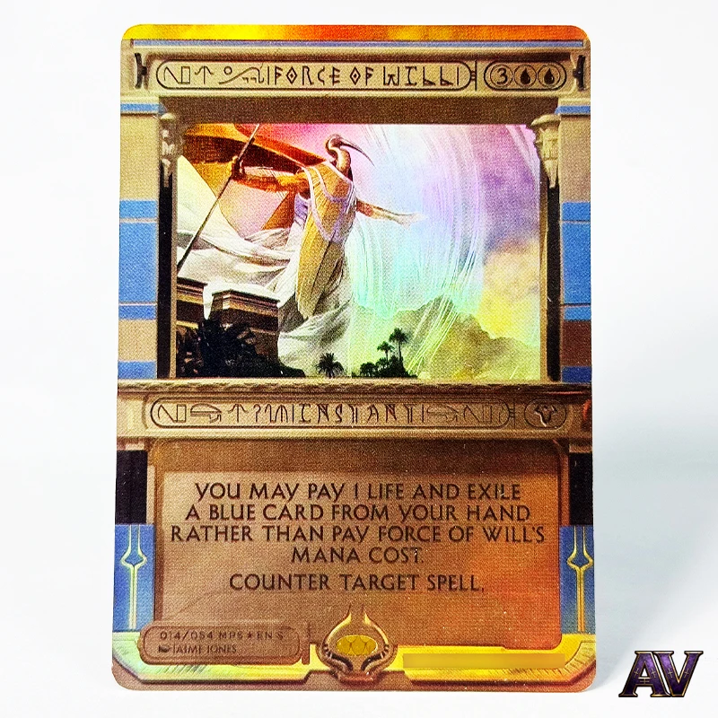 

Masterpiece Series Amonkhet Invocations (MP2) Set Force of Will #No.14 Instant Magical HoloFoil Game Magical Proxy Cards English