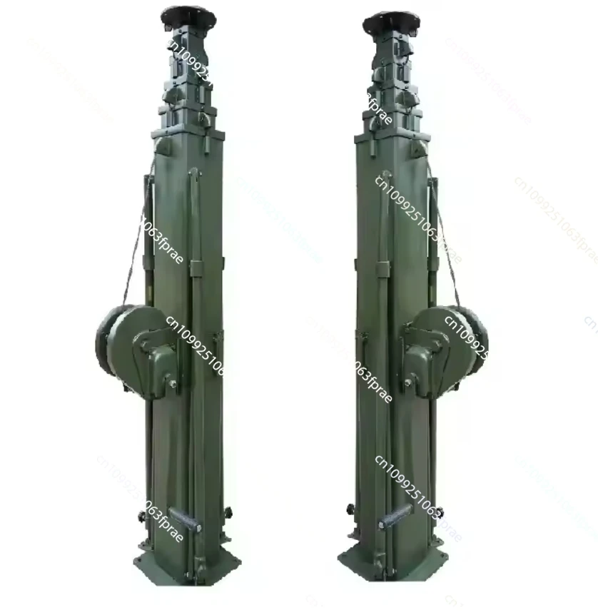 4m to 35m manual wind up telescopic light antenna tower mast with tripod