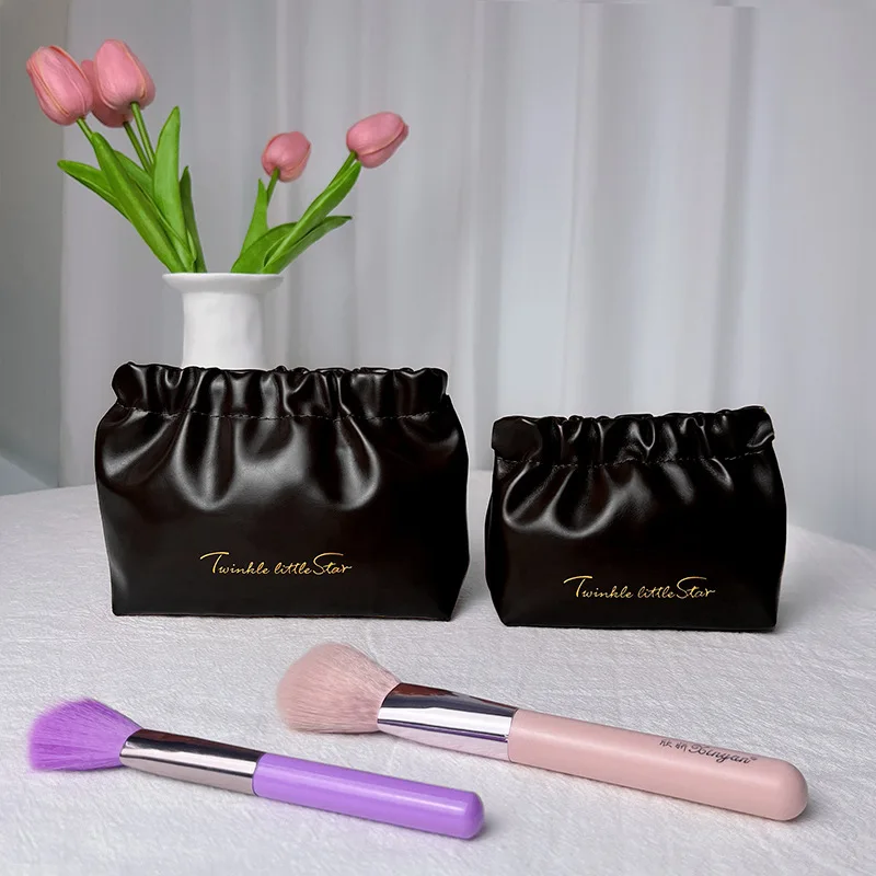 1 Set of Portable Organizer Bag, Foldable Pouch, Elastic Flap Bag, Women's Travel Lipstick Makeup Bag, Pocket Bag, Data Cable