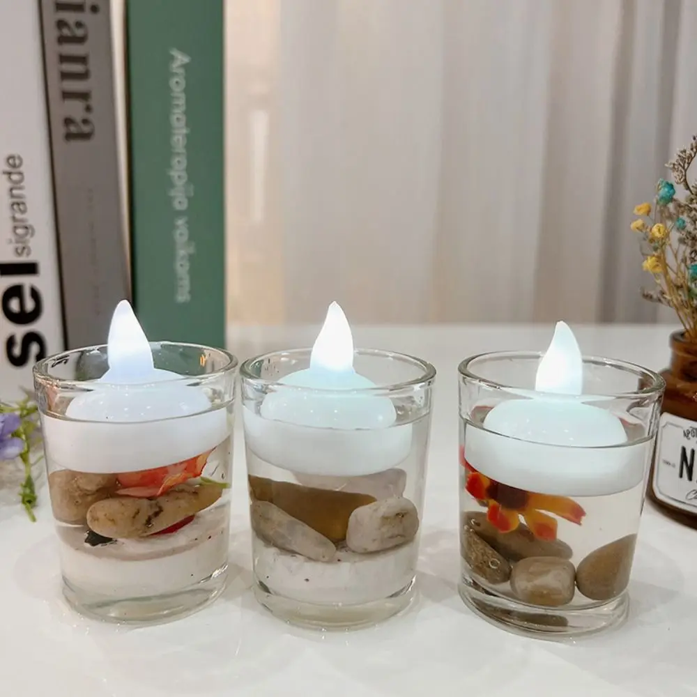 5Pcs Diwali Diya LED Light Floating on Water Electric Water Sensor Candles Glowing Decor India Oil Lamp