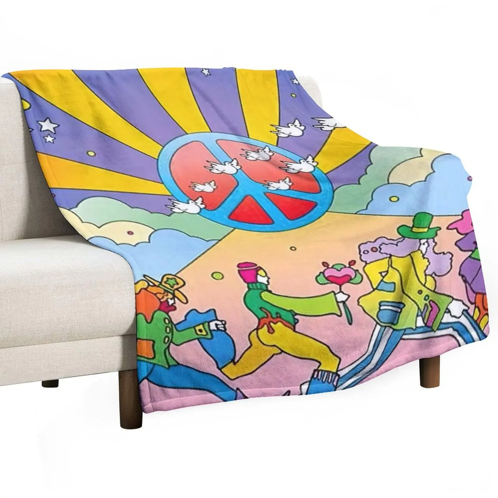 peter max Throw Blanket Sofa Blankets Sofas Of Decoration christmas gifts Plaid on the sofa Decorative Beds Vintage Blankets