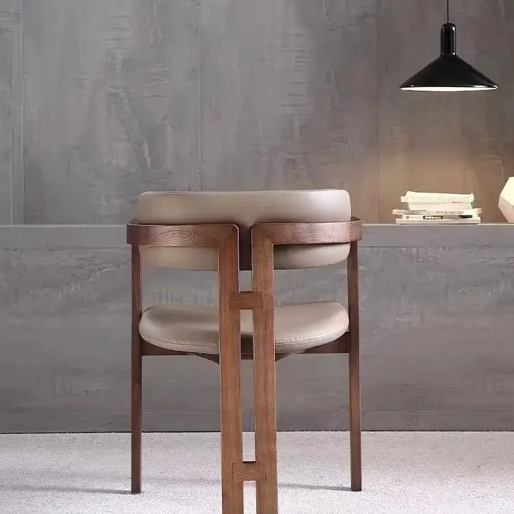 Premium Solid Wood Dining Chairs: Chic Backrest, Multifunctional for Hotel Talks, Home Library, Tea Time & Vanity Seating​