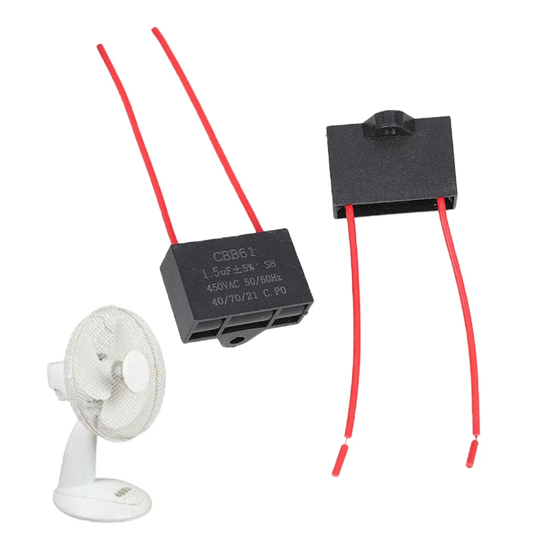 5Pcs Universal 1.5UF Shaking Head Electric Fan Capacitor Accessories Motor Run Starting Capacitor Commonly Used