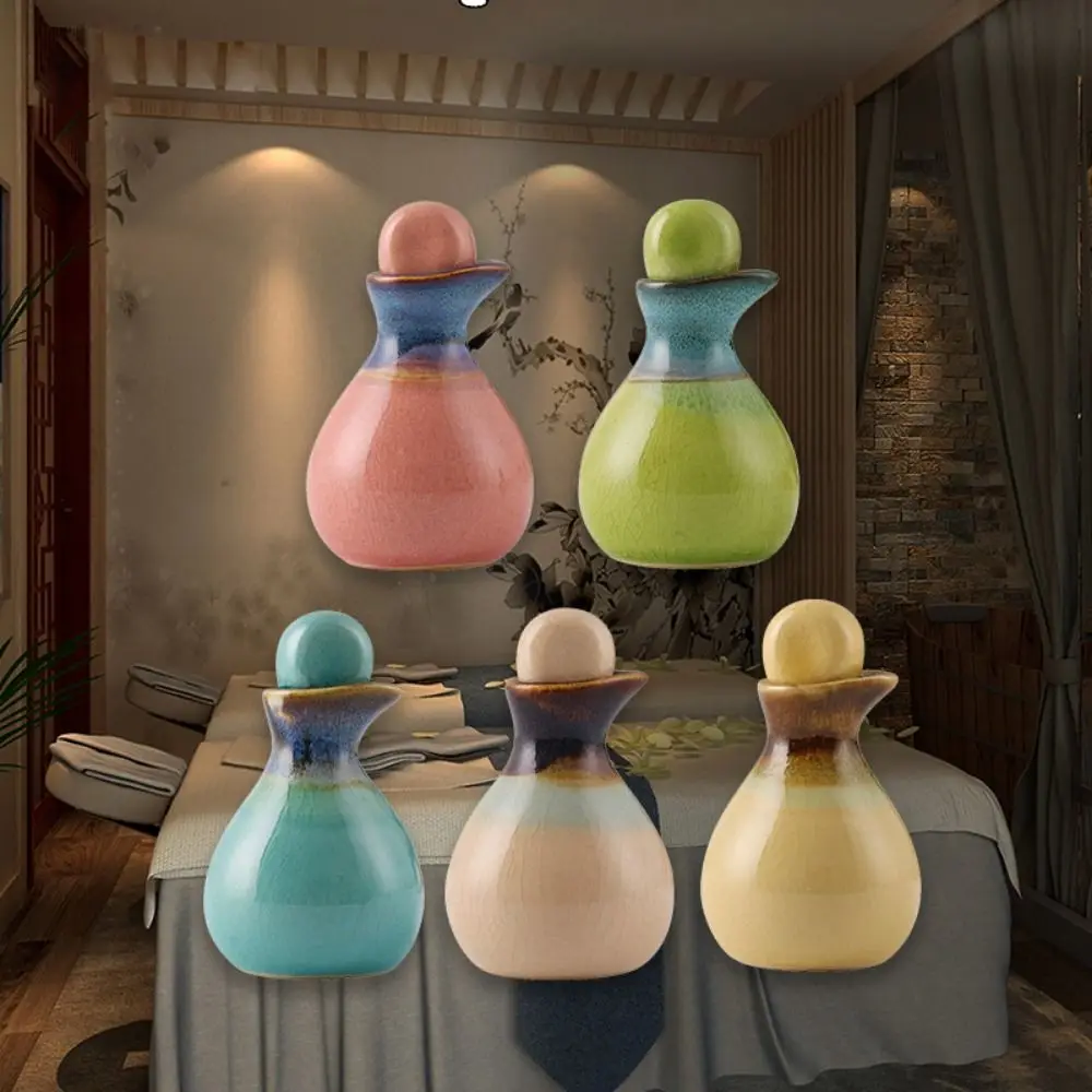 Refillable Essential Oil Bottle Vintage Durable Cosmetic Container Random Color Ceramic Perfume Bottles Beauty Products