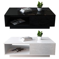 Coffee Table Modern High Gloss Rectangular Coffee Table Tea Table Storage Living Room Rectangular Coffee Table Living Room Table
