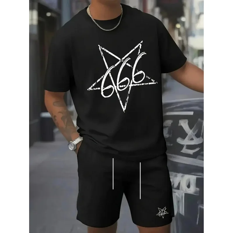 

Breathable, comfortable, casual, and stylish men's suit，100%Polyester knitted fabric，Round NeckTT-shirt and pocket shorts