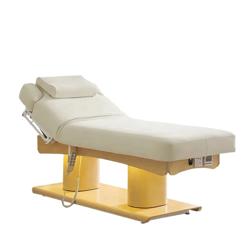 Electric Massage Table, 3 Motor Height Adjustable Spa Bed, Foldable PU Leather Treatment Table, Facial Bed for Salon, Hospital