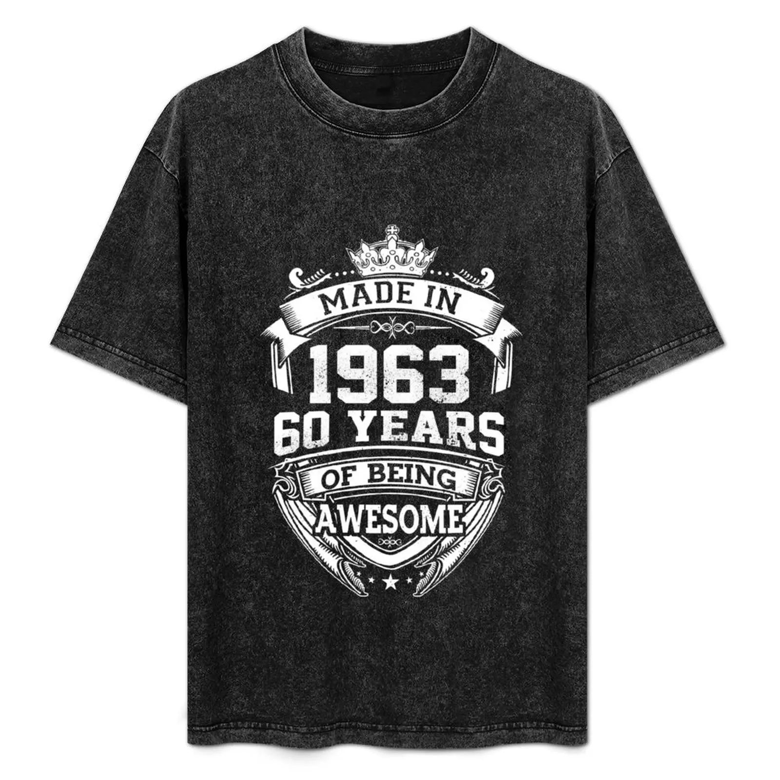 Made In 1963 60 Years Of Being Awesome T-Shirt Casual Graphic Print Tee