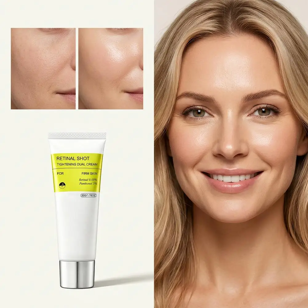 Retinol Shot Tightening Dual Cream 50g Retinol 0.05% Panthenol 5% Anti-Aging Face Moisturizer for Firming Lifting Skin Care