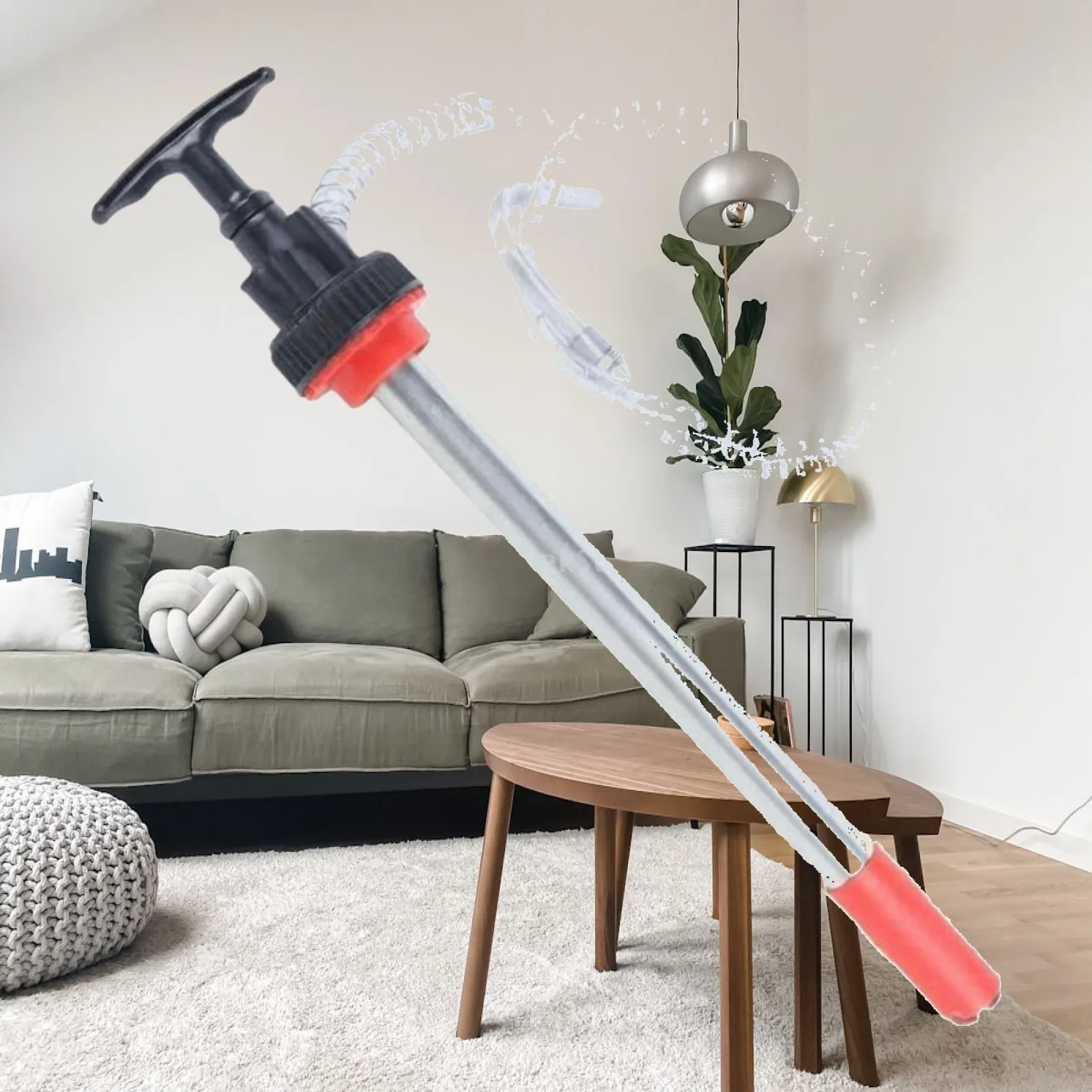 Hand Oil Pump Heavy Duty Steel Manual Pump No-Anti-Leak Nozzle for Garage
