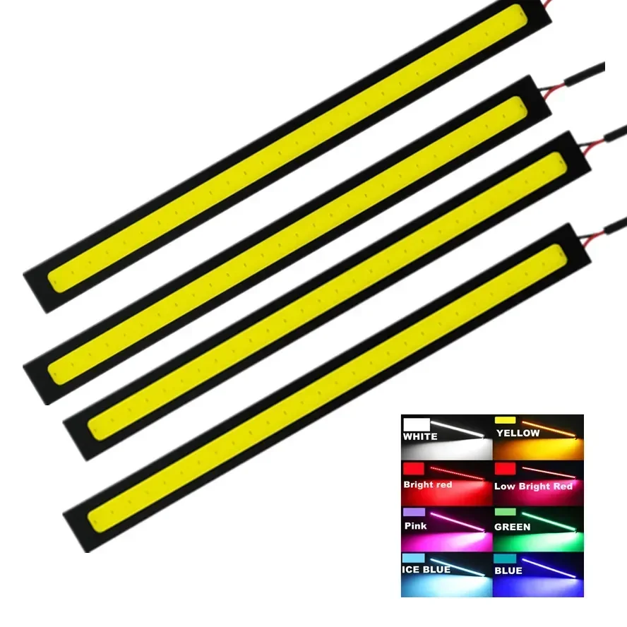LED COB feux de jour 17 cm étanche éclairage de voiture conception intérieure de voiture 12 V 6500 K bandes lumineuses haute luminosité
