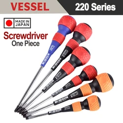 Vessel Ball Grip Screwdriver with High Precision Black Point Tip Japan Tool No.220 Series