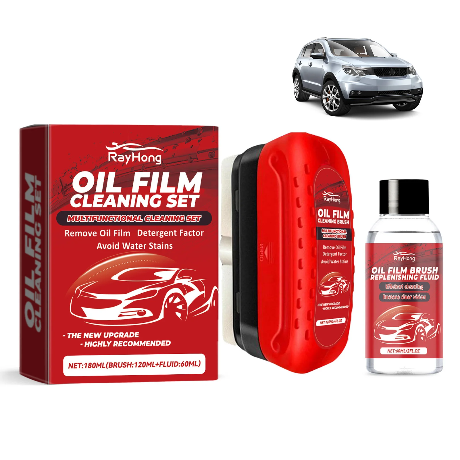 Automotive Oil Film Cleaning Brush Car Glass Windshield Cleaner Set Safe Auto Glass Cleaner Suitable for Cars Trucks