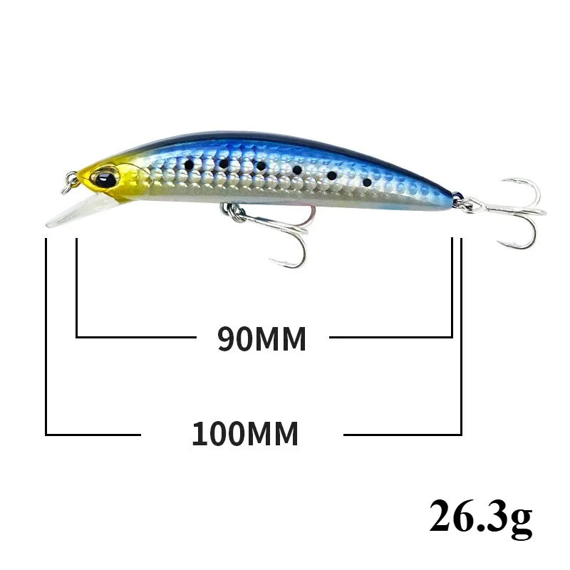 BILLINGS 1 Stück Sinkender Salzwasser-Angelköder 9cm/26,3g Weitwurf-Leuchtköder für Schwarzbarsch und Barsch – Detail 2