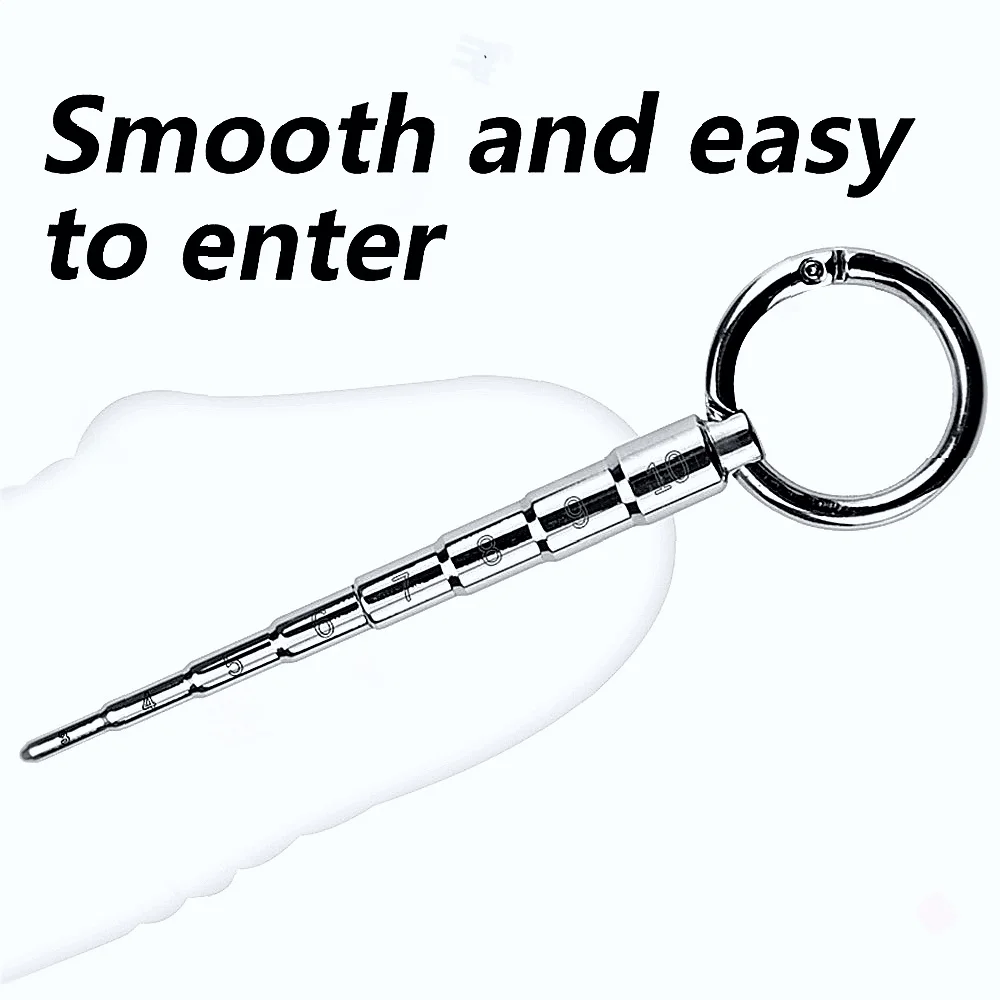 Este palo de ojo de caballo de pagoda presenta un diseño de dilatador de acero inoxidable con una tecnología de varilla para tapar orina y cuentas uretrales