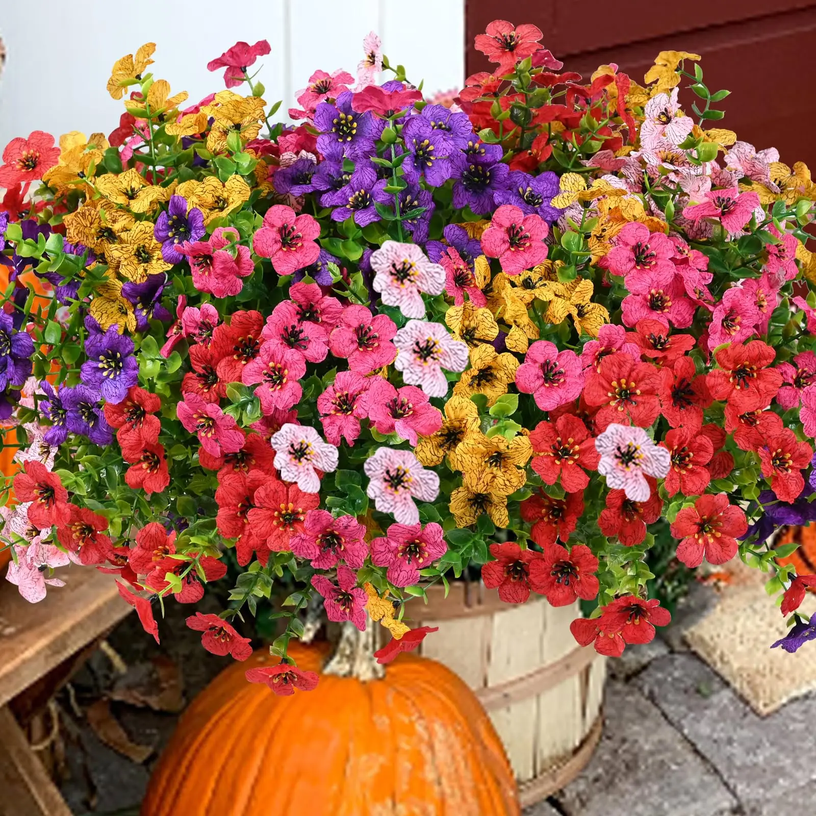 

25pcs Artificial Daisy Flowers for Outdoor UV Resistant Fake Silk Flowers Porch Patio Window Box Planter Home Garden Decoration