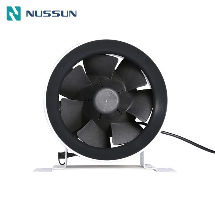 NUSSUN 10-Inch Duct Inline Basement Extraction Fan with Remote Speed Control 110-240V 2-Year Warranty Ball Bearing